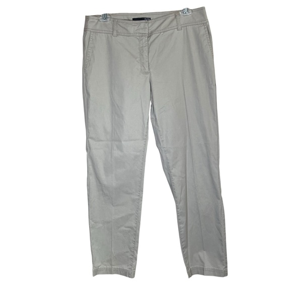 EILEEN FISHER System Stretch Twill Khaki Chino Ankle Pants Straight Leg Size 6 - Picture 1 of 7